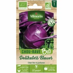 Chou-Rave Delikatess Blauer Bio Vilmorin - graines à semer