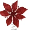 Cimier forme poinsettia en plastique rouge - 2 x 22 x 22 cm