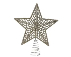 Cimier forme étoile en plastique champagne - 3 x 19 x 22 cm