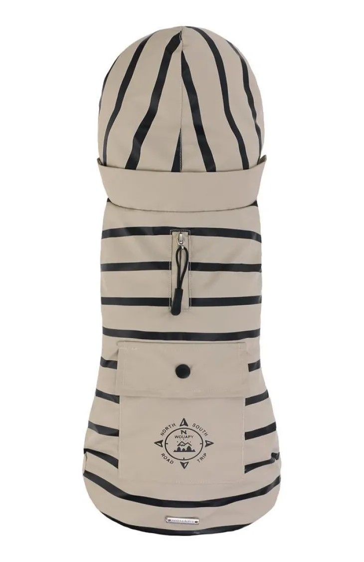 Ciré pour chien coloris beige rayé Wouapy Basic - Taille L