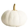 Citrouille coloris blanc en polyrésine - Ø 15 cm