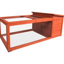 Clapier extérieur atto en bois orange 120x65xH51 cm