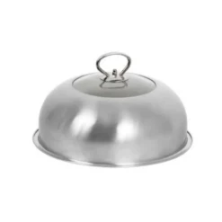 Cloche pour barbecue en inox et en verre – Ø40 cm