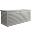 Coffre de jardin 200 en acier galvanisé coloris gris quartz métallique Biohort - 201 x 79 x 83 cm