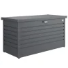 Coffre de jardin 130 en acier galvanisé coloris gris foncé métallique Biohort - 134 x 62 x 71 cm