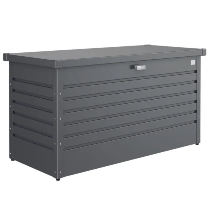 Coffre de jardin 130 en acier galvanisé coloris gris foncé métallique Biohort - 134 x 62 x 71 cm