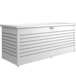 Coffre de jardin 200 en acier galvanisé coloris argent métallique Biohort - 201 x 79 x 83 cm