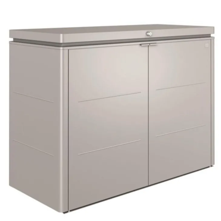 Coffre highboard argent métallisé 160x70x118 cm
