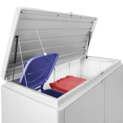 Coffre highboard argent métallisé 160x70x118 cm