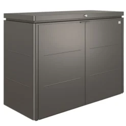 Coffre highboard gris quartz métallique 160x70x118 cm