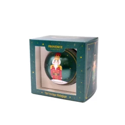 Coffret 1 boule de Noël verte motif casse-noisette garnie de 8 sachets de tisane bio Provence d’antan - 14,4 g