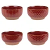 Coffret 4 coupelles en grès rouge Jaspe - Ø 12 cm
