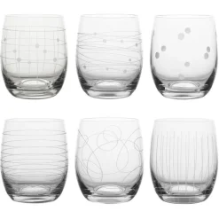 Coffret de 6 gobelets à eau coloris transparent en verre - 30 cl
