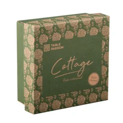 Coffret de 4 gobelets Cottage coloris vert en verre - 7 cm