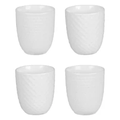 Coffret de 4 gobelets snow blancs en porcelaine de 20 cl