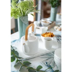 Coffret de 4 gobelets snow blancs en porcelaine de 20 cl