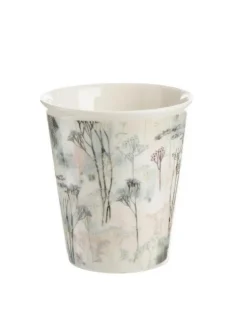 Coffret de 3 mugs en porcelaine coloris beige avec un motif branchage d'hiver – 24,50 x 9,80 x 7 cm