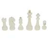 Coffret de 6 Pions d’Échec blanc et or en résine et quartz