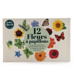 Coffret de 12 sachets de graines de fleurs à papillons à semer Radis & Capucine
