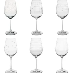 Coffret de 6 verres à pieds coloris transparent en verre - 35 cl