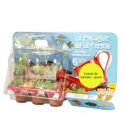 Coffret jardinage enfant "Le potager de la ferme" jaune