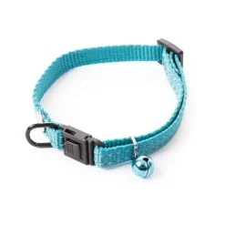 Collier chat réglable turquoise 20/30x1 cm