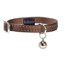 Collier chat Safe marron 10 mm