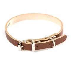 Collier cuir marron 18 mm x 45 cm