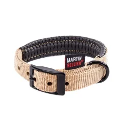 Collier droit Confort pour chien coloris beige - 2,5x55 cm