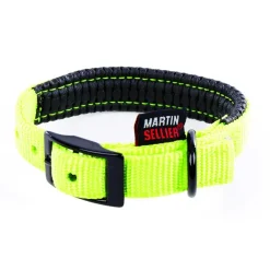 Collier droit Confort pour chien coloris vert citron - 16x35 cm