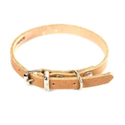 Collier en cuir naturel pour chien 3,1x62 cm