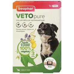 Collier insectifuge beige pour chien Beaphar Vetopure