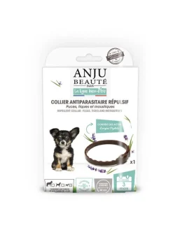 Collier insectifuge pour chiot coloris marron Anju Beauté - 35 cm