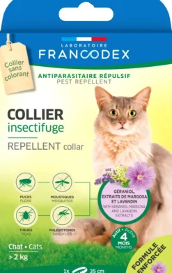 Collier insectifuge pour chat coloris blanc Francodex - Ø 35 cm