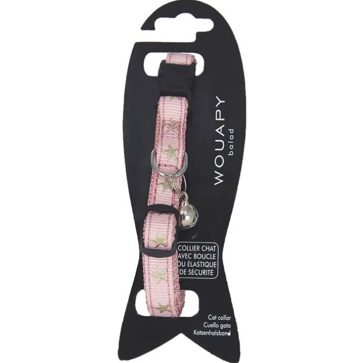 Collier pour chat en nylon coloris rose Wouapy Star - Taille unique