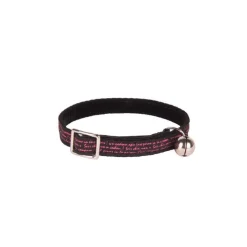 Collier pour chat en velours coloris noir et rose style texte Wouapy - Taille unique