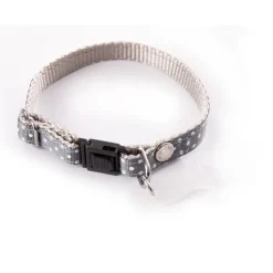 Collier pour chat marron à pois blancs