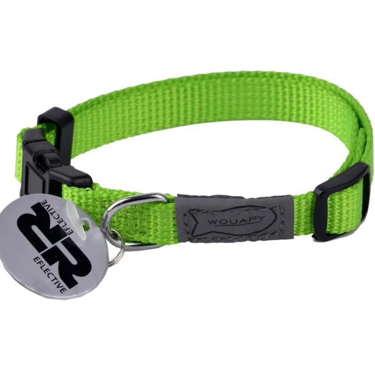 Collier pour chat vert en nylon Basic Line Wouapy – Taille unique