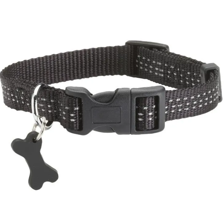 Collier pour chien coloris noir en nylon tressé Bobby Safe – Taille XS