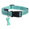 Collier pour chien en nylon tressé coloris bleu lagon Bobby Safe 10 mm - Taille XS