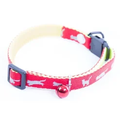 Collier réglable pour chat réfléchissant rouge 25/35x1 cm