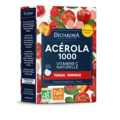 Complément alimentaire acérola 1000 vitamine c naturelle bio et équitable Dietaroma - 24 comprimés