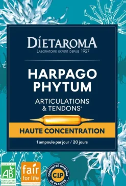 Complément alimentaire articulations et tendons CIP bio Dietaroma harpagophytum - 20 ampoules x 10 ml