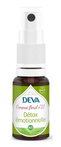 Complément alimentaire composé floral détox émotionnelle bio Deva - spray 15 ml