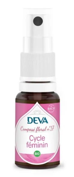 Complément alimentaire composé floral cycle féminin bio Deva - spray 15 ml
