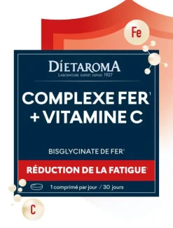 Complément alimentaire complexe fer + vitamine C réduction de la fatigue Dietaroma - 30 comprimés