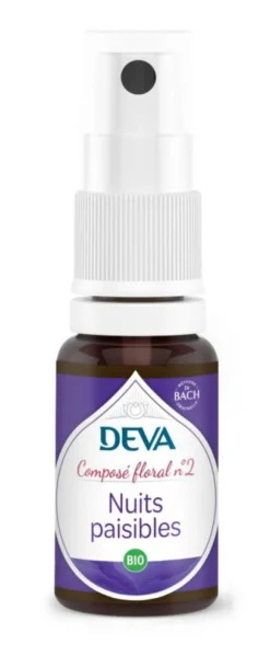 Complément alimentaire composé floral nuits paisibles bio Deva - spray 15 ml