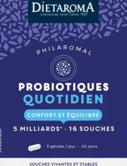 Complément alimentaire confort et équilibre probiotiques quotidien Dietaroma Philaromal - 60 gélules