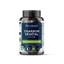 Complément alimentaire contre les ballonnements Charbon actif végétal bio Dietorama – 120 gélules