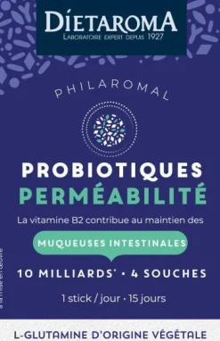 Complément alimentaire muqueuses intestinales probiotiques perméabilité Dietaroma Philaromal - 15 sachets